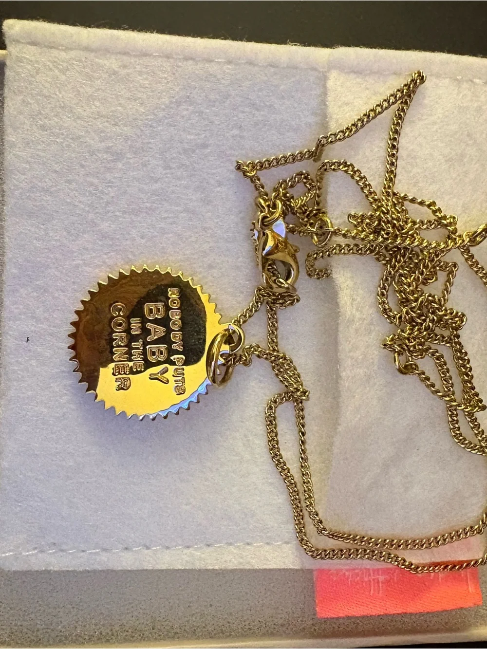 India Hicks Gold Circular Pendant Necklace - Women Jewelry engraved on back
